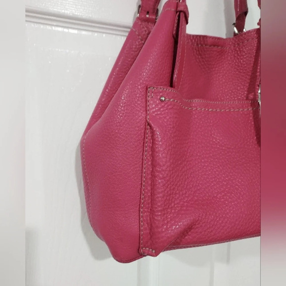 Cole Hann Raleigh Raspberry Pink Soft Pebbled Leather Shoulder Bag - Picture 3 of 13